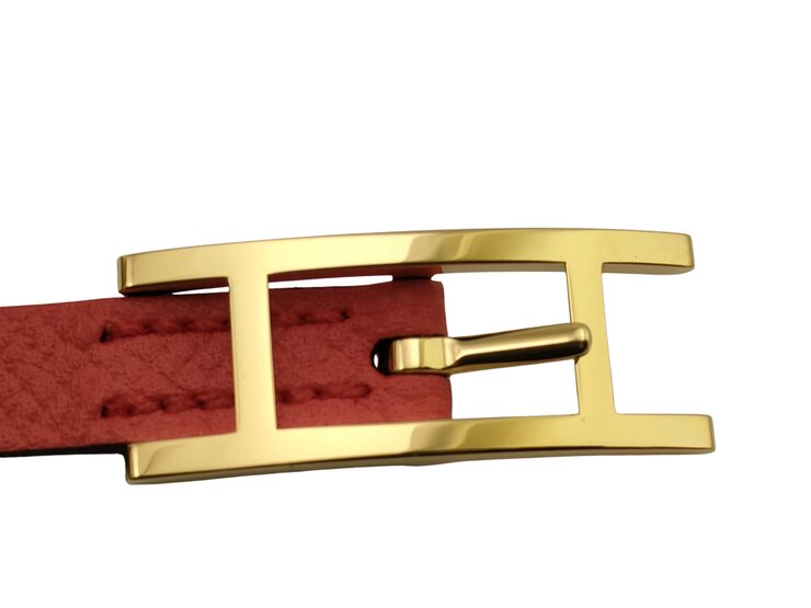 HERMES エルメス ブレスレット ビーアピ - レッド系 レザー レディース ゴールド金具 新品未使用展示品