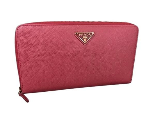 PRADA プラダ 財布 トライアングルロゴ 1M1188 ピンク サフィアーノレザー レディース 三角ロゴマーク ラウンドファスナー 長財布 オーガナイザー ゴールド金具