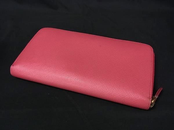 PRADA プラダ 財布 トライアングルロゴ 1M1188 ピンク サフィアーノレザー レディース 三角ロゴマーク ラウンドファスナー 長財布 オーガナイザー ゴールド金具