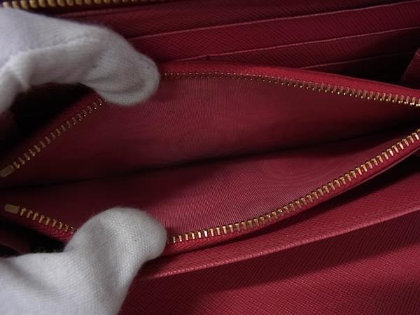 PRADA プラダ 財布 トライアングルロゴ 1M1188 ピンク サフィアーノレザー レディース 三角ロゴマーク ラウンドファスナー 長財布 オーガナイザー ゴールド金具