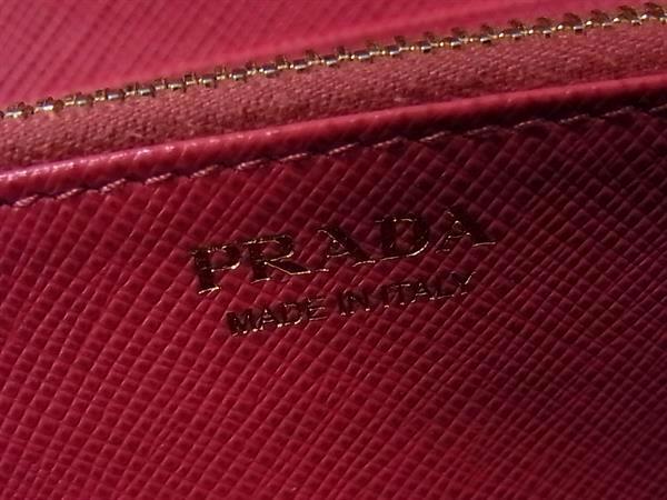 PRADA プラダ 財布 1ML506 ピンク サフィアーノレザー レディース ラウンドファスナー 長財布 ゴールド金具