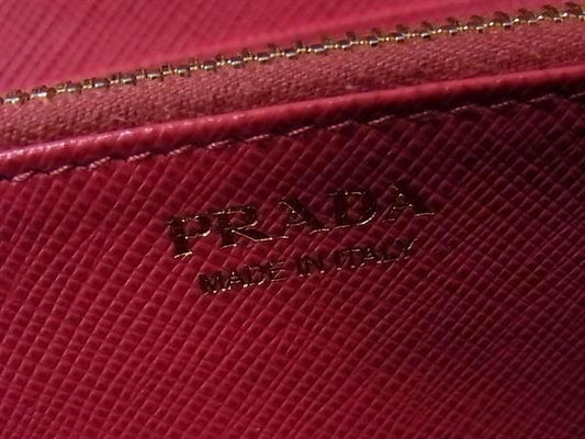 PRADA プラダ 財布 1ML506 ピンク サフィアーノレザー レディース ラウンドファスナー 長財布 ゴールド金具