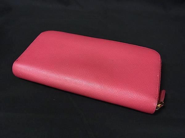 PRADA プラダ 財布 1ML506 ピンク サフィアーノレザー レディース ラウンドファスナー 長財布 ゴールド金具