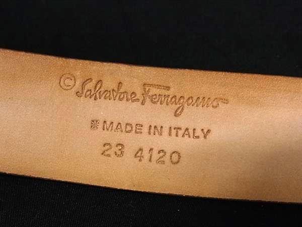 Salvatore Ferragamo フェラガモ ベルト ダブルガンチーニ 23 4120 イエロー オーストリッチ レディース ゴールド金具