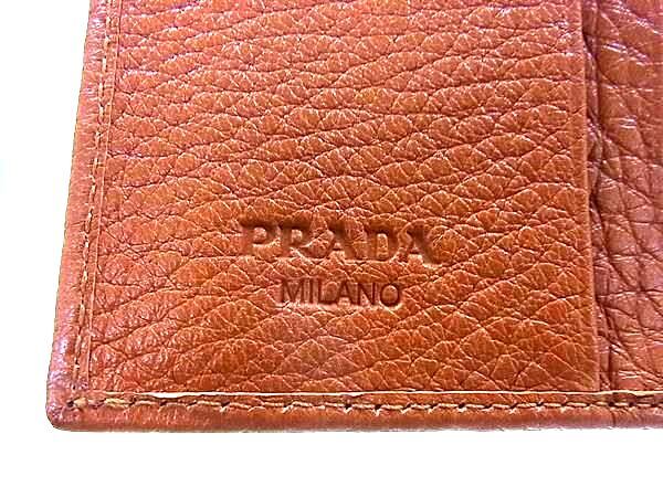 PRADA プラダ 財布 1M0176 ブラウン レザー レディース 三つ折り 財布 美品