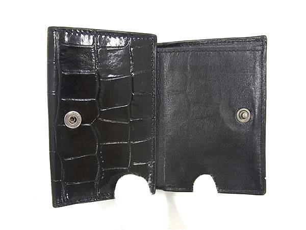 BALENCIAGA バレンシアガ 財布 アワーグラス 600212 ブラック クロコダイル型押しレザー ユニセックス Bロゴ 三つ折り 財布 美品