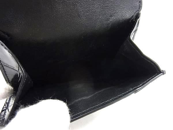 BALENCIAGA バレンシアガ 財布 アワーグラス 600212 ブラック クロコダイル型押しレザー ユニセックス Bロゴ 三つ折り 財布 美品