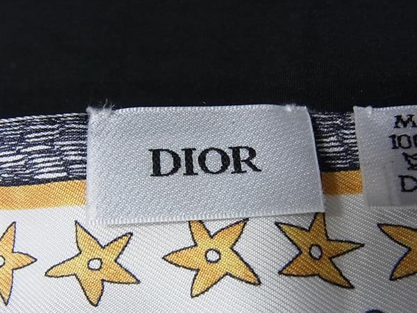 Christian Dior クリスチャン ディオール スカーフ ミッツァ L’Etoile 76MTA106I640 ホワイト マルチカラー シルク レディース タロット リボン スカーフ 美品