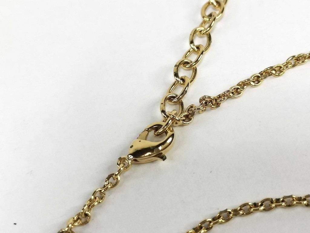 LOUIS VUITTON ルイヴィトン ネックレス コリエ・L TO V M69643 ゴールド シルバー メタル ユニセックス 美品