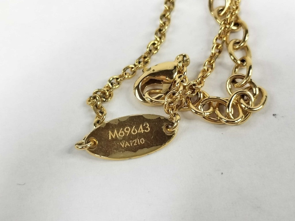 LOUIS VUITTON ルイヴィトン ネックレス コリエ・L TO V M69643 ゴールド シルバー メタル ユニセックス 美品