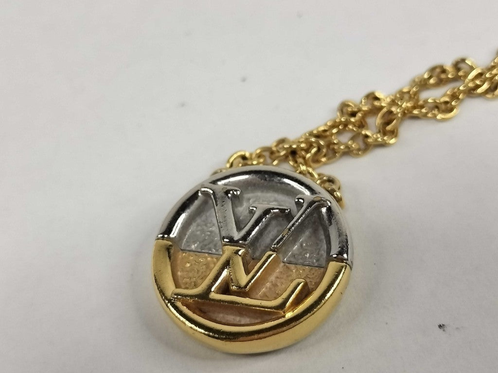 LOUIS VUITTON ルイヴィトン ネックレス コリエ・L TO V M69643 ゴールド シルバー メタル ユニセックス 美品
