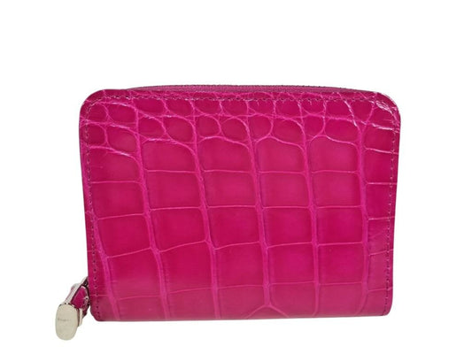 LOUIS VUITTON ルイヴィトン コインケース ジッピーコイン パース N96512 ローズフューシャ クロコダイル ブリリアント レディース シルバー金具 超美品