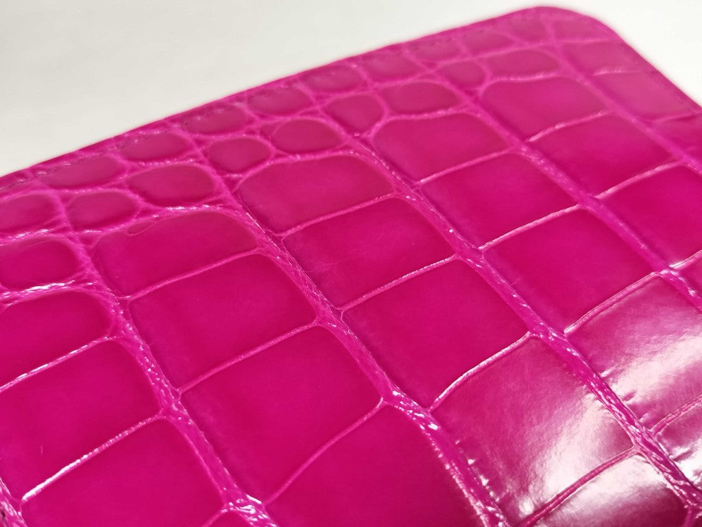 LOUIS VUITTON ルイヴィトン コインケース ジッピーコイン パース N96512 ローズフューシャ クロコダイル ブリリアント レディース シルバー金具 超美品