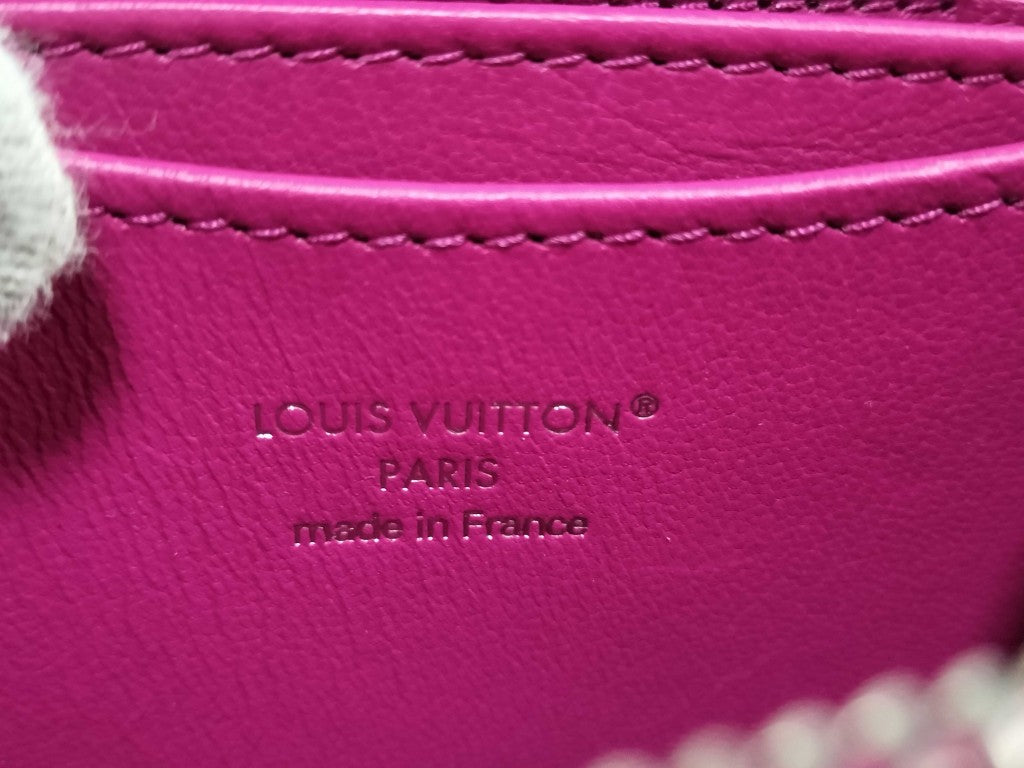 LOUIS VUITTON ルイヴィトン コインケース ジッピーコイン パース N96512 ローズフューシャ クロコダイル ブリリアント レディース シルバー金具 超美品