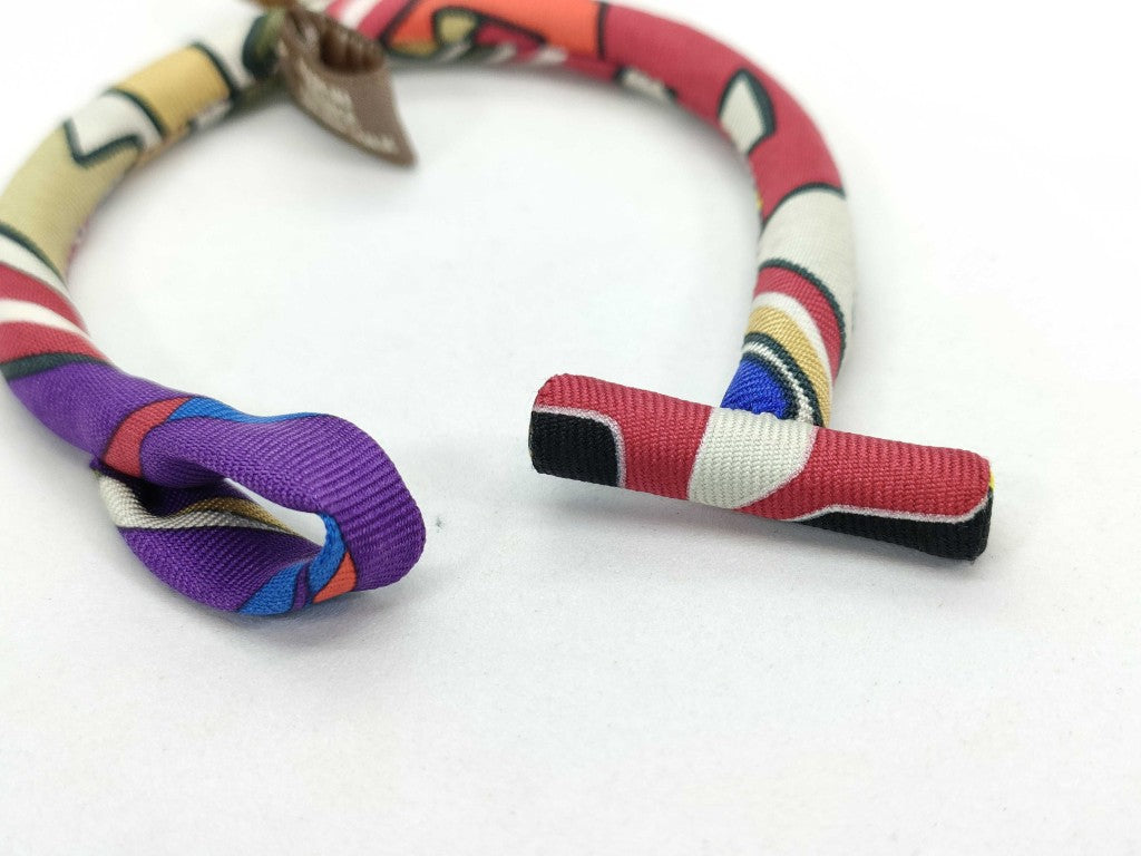 HERMES エルメス ブレスレット プティアッシュ ブリッド ソワ PM マルチカラー シルク レディース 美品