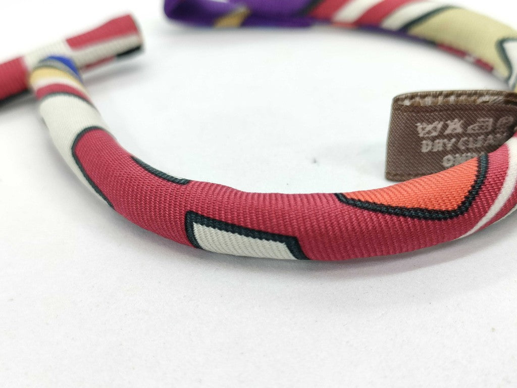 HERMES エルメス ブレスレット プティアッシュ ブリッド ソワ PM マルチカラー シルク レディース 美品