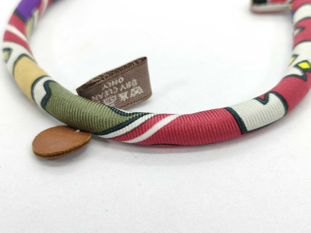 HERMES エルメス ブレスレット プティアッシュ ブリッド ソワ PM マルチカラー シルク レディース 美品