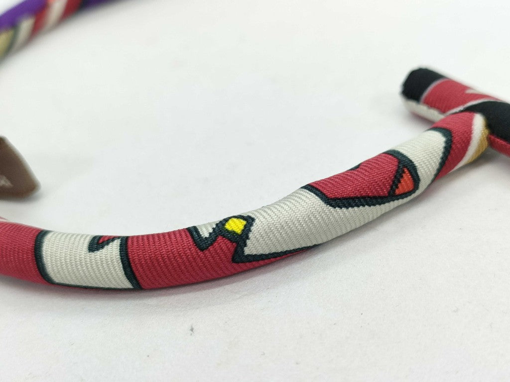 HERMES エルメス ブレスレット プティアッシュ ブリッド ソワ PM マルチカラー シルク レディース 美品