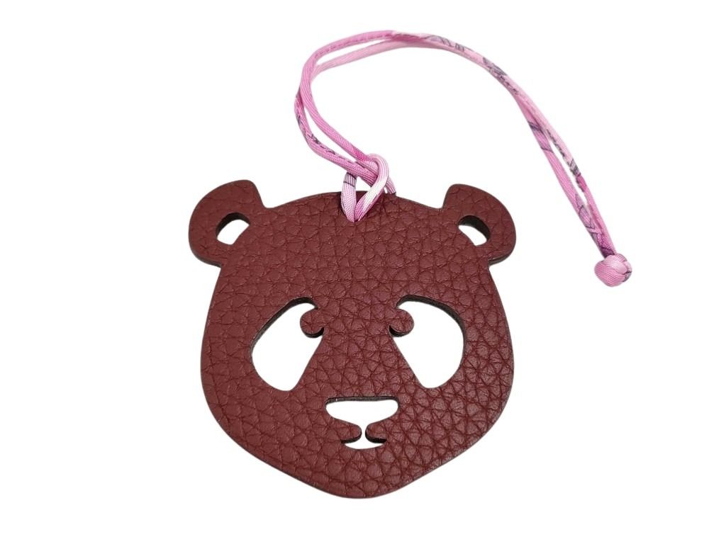 HERMES エルメス バッグチャーム プティアッシュ チャーム ブラウン レザー レディース パンダモチーフ 新品未使用展示品