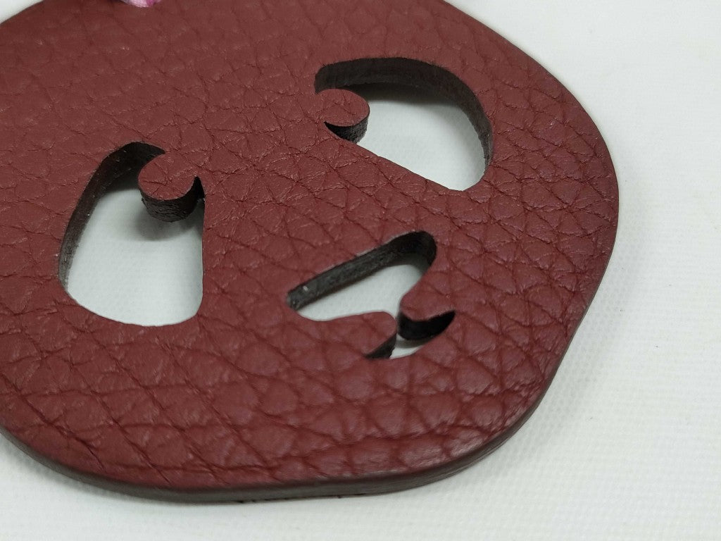 HERMES エルメス バッグチャーム プティアッシュ チャーム ブラウン レザー レディース パンダモチーフ 新品未使用展示品