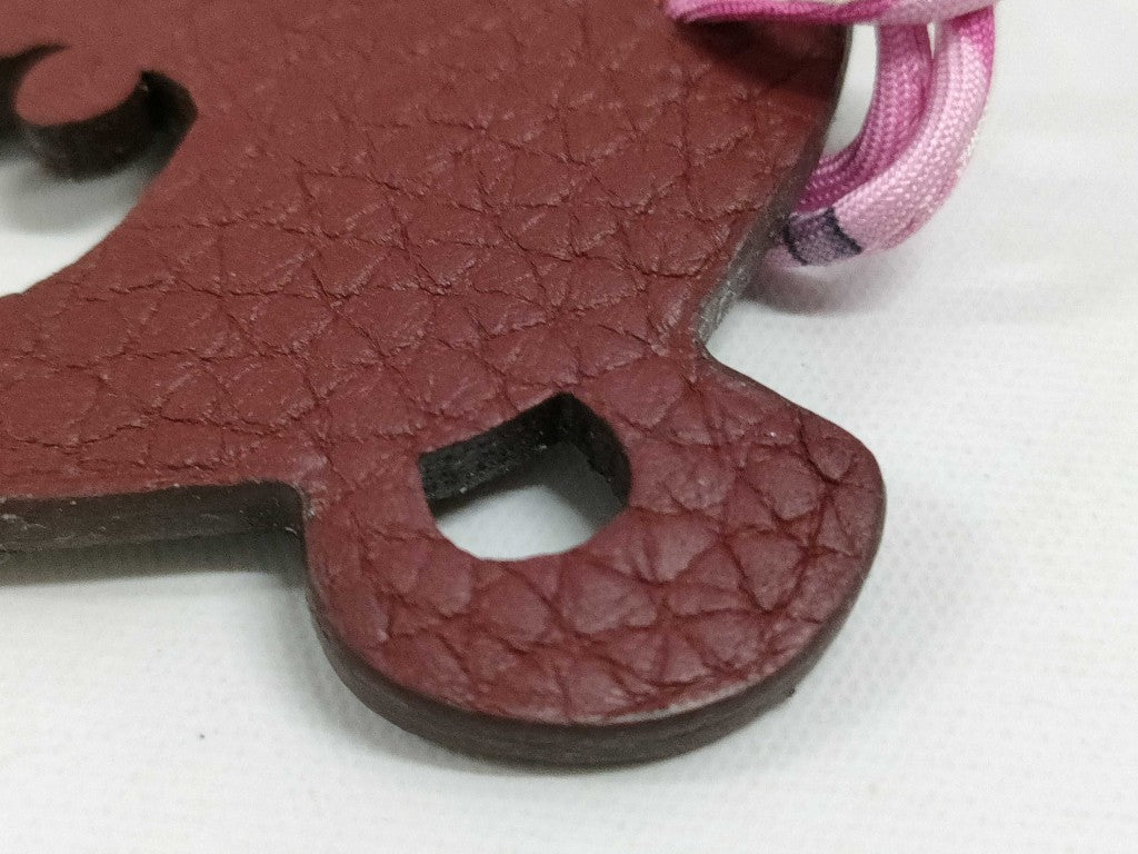 HERMES エルメス バッグチャーム プティアッシュ チャーム ブラウン レザー レディース パンダモチーフ 新品未使用展示品