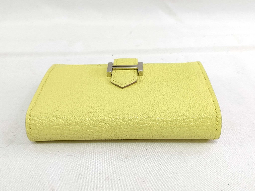 HERMES エルメス カードケース ベアン リモンチェッロ シェーブル ユニセックス シルバー金具 新古未使用展示品