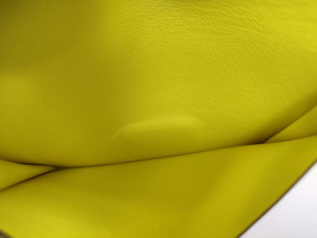 HERMES エルメス カードケース ベアン リモンチェッロ シェーブル ユニセックス シルバー金具 新古未使用展示品