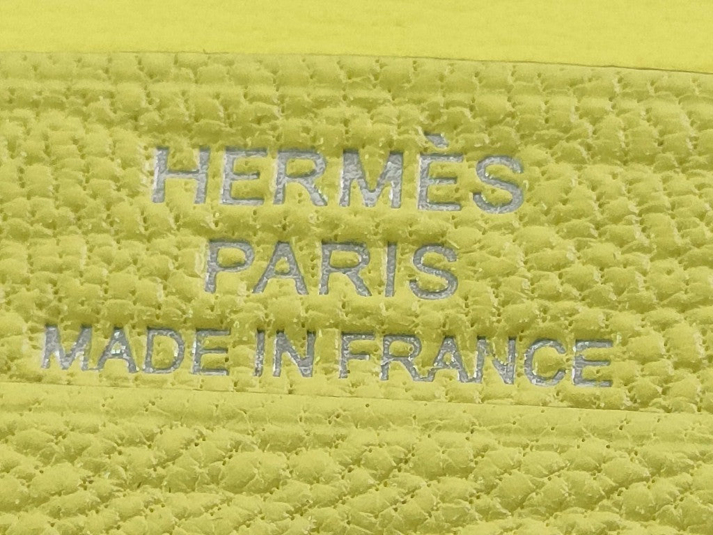 HERMES エルメス カードケース ベアン リモンチェッロ シェーブル ユニセックス シルバー金具 新古未使用展示品