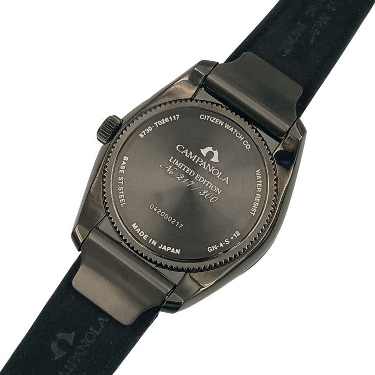 CITIZEN シチズン 時計 カンパノラ 塵地螺鈿 （ちりじらでん）限定300本 8730T026117/BU002402E ブラック SS クロコダイル メンズ 超美品