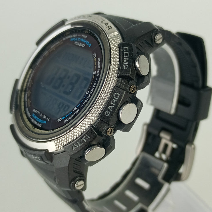 CASIO カシオ 時計 プロトレック トリプルセンサー PRW20001ER ブラック ラバー メンズ デジタル 美品
