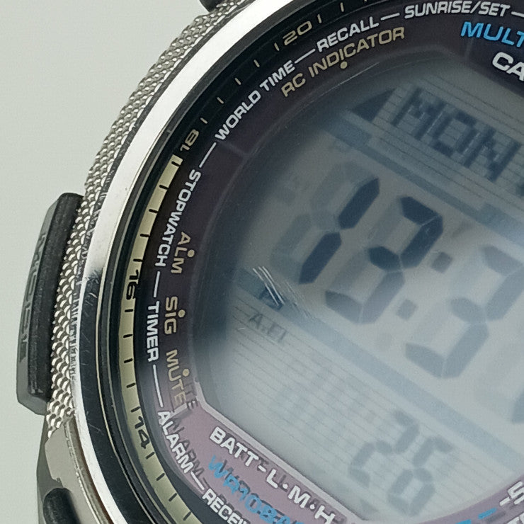 CASIO カシオ 時計 プロトレック トリプルセンサー PRW20001ER ブラック ラバー メンズ デジタル 美品