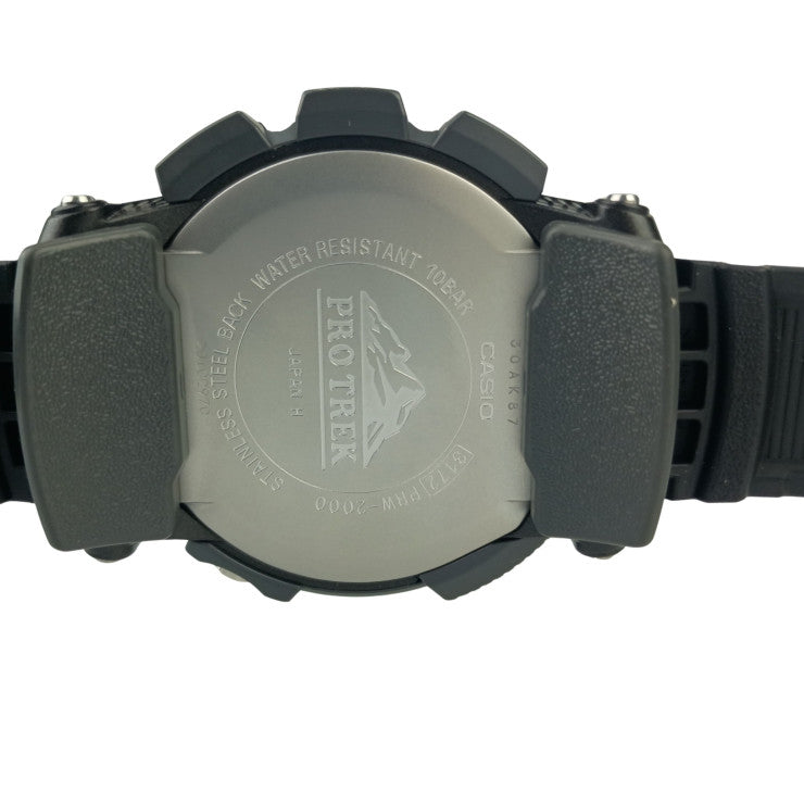 CASIO カシオ 時計 プロトレック トリプルセンサー PRW20001ER ブラック ラバー メンズ デジタル 美品