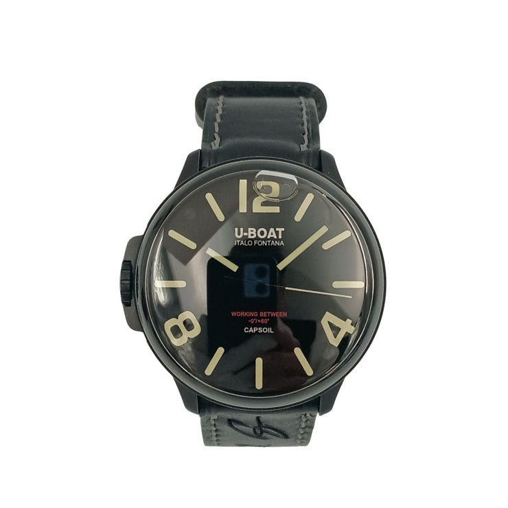 UBOAT ユーボート 時計 CAPSOIL カプソイル 8108 ブラック SS 革 メンズ 美品