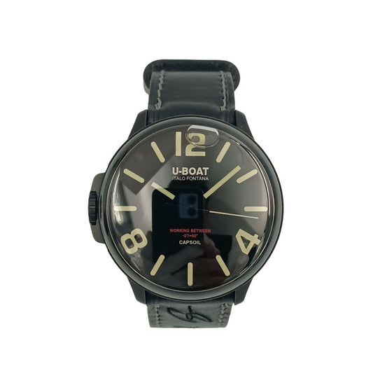 UBOAT ユーボート 時計 CAPSOIL カプソイル 8108 ブラック SS 革 メンズ 美品