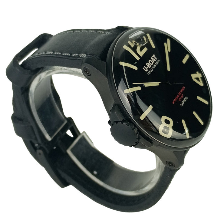 UBOAT ユーボート 時計 CAPSOIL カプソイル 8108 ブラック SS 革 メンズ 美品