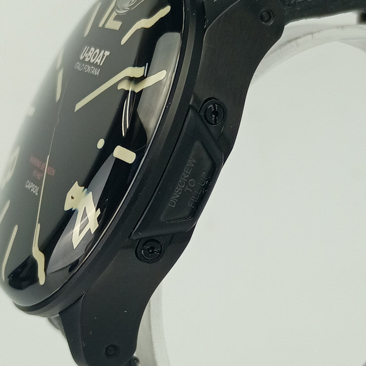 UBOAT ユーボート 時計 CAPSOIL カプソイル 8108 ブラック SS 革 メンズ 美品