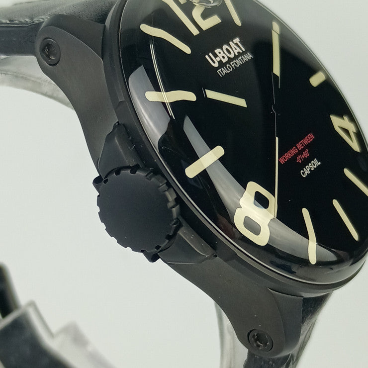 UBOAT ユーボート 時計 CAPSOIL カプソイル 8108 ブラック SS 革 メンズ 美品