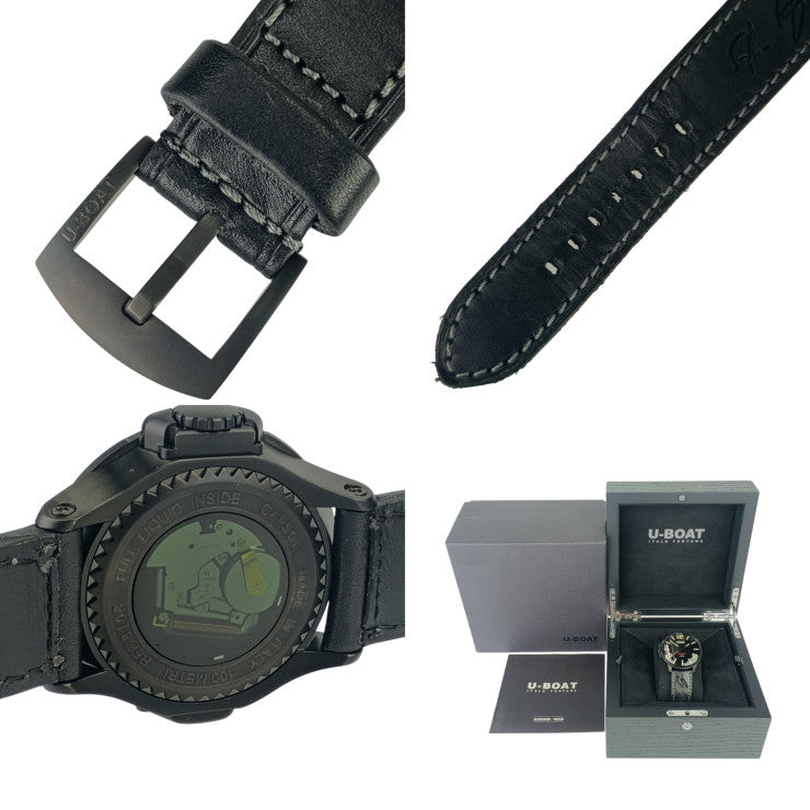 UBOAT ユーボート 時計 CAPSOIL カプソイル 8108 ブラック SS 革 メンズ 美品