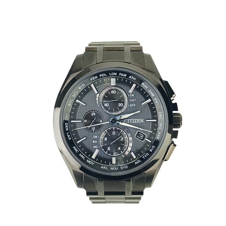 CITIZEN シチズン 時計 アテッサエコドライブ ブラックチタンシリーズ H804T019731/AT804456E ブラック TI メンズ 美品