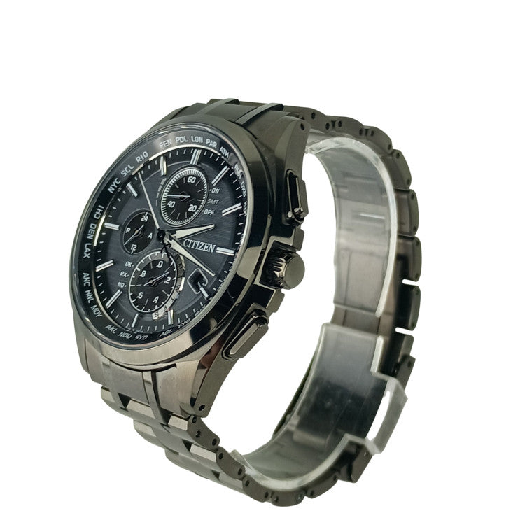 CITIZEN シチズン 時計 アテッサエコドライブ ブラックチタンシリーズ H804T019731/AT804456E ブラック TI メンズ 美品