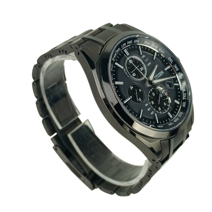 CITIZEN シチズン 時計 アテッサエコドライブ ブラックチタンシリーズ H804T019731/AT804456E ブラック TI メンズ 美品