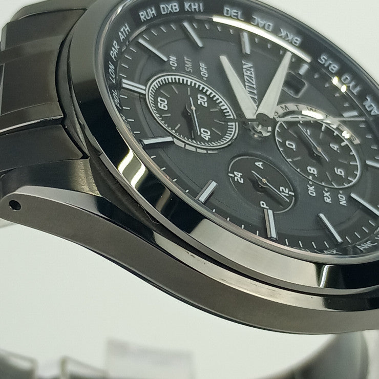 CITIZEN シチズン 時計 アテッサエコドライブ ブラックチタンシリーズ H804T019731/AT804456E ブラック TI メンズ 美品