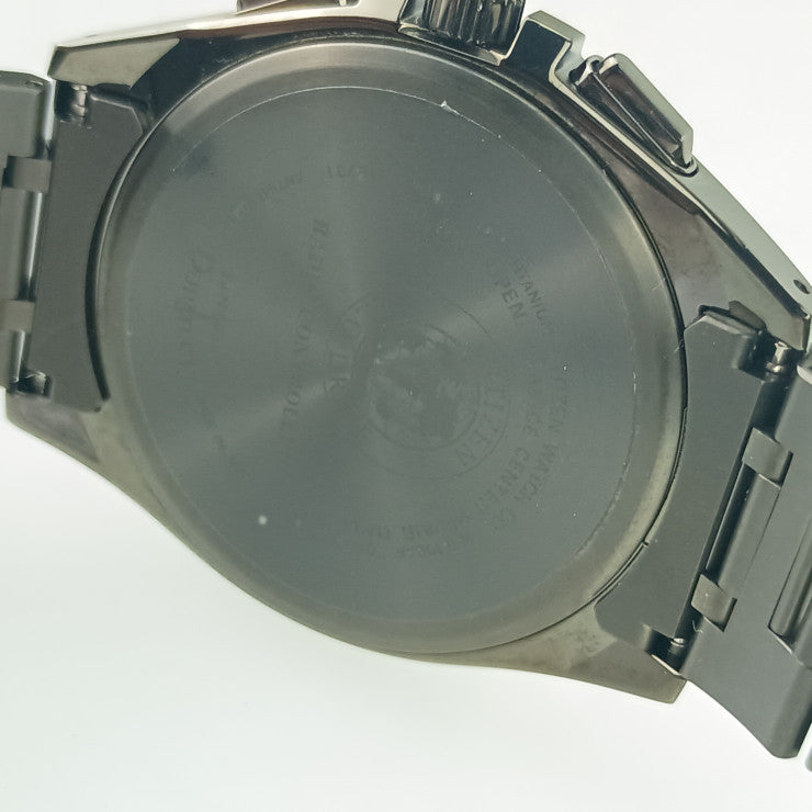 CITIZEN シチズン 時計 アテッサエコドライブ ブラックチタンシリーズ H804T019731/AT804456E ブラック TI メンズ 美品