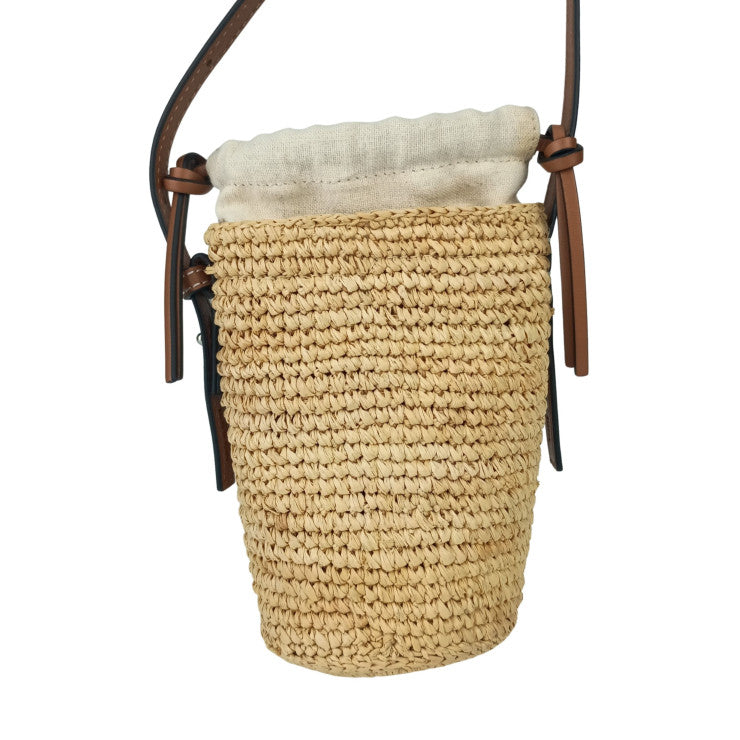 LOEWE ロエベ ショルダーバッグ CYLINDER POCKET C000P71X01 2435/NATURAL+TAN ラフィア レディース