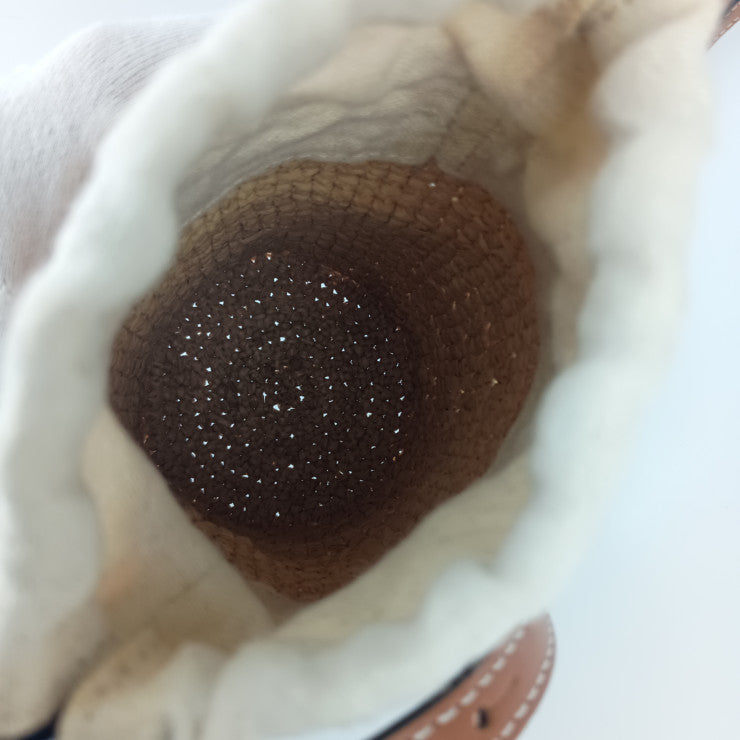 LOEWE ロエベ ショルダーバッグ CYLINDER POCKET C000P71X01 2435/NATURAL+TAN ラフィア レディース