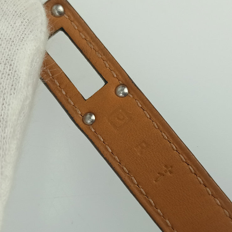 HERMES エルメス ブレスレット KELLY DOUBLE TOUR 066303CK BLUE TEMPETE アリゲーター ユニセックス シルバー金具 美品