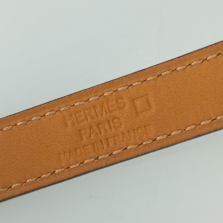 HERMES エルメス ブレスレット KELLY DOUBLE TOUR 066303CK BLUE TEMPETE アリゲーター ユニセックス シルバー金具 美品