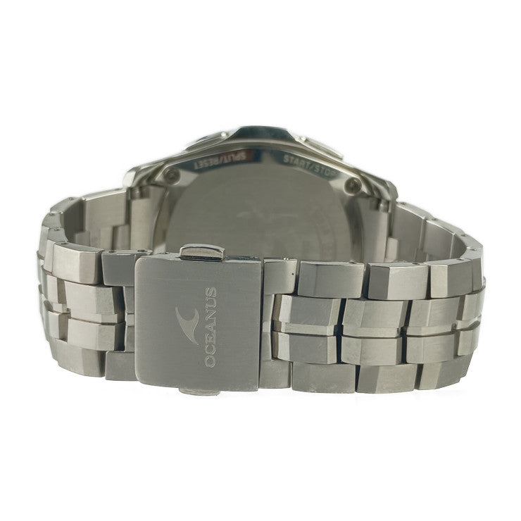 超美品 CASIO カシオ 腕時計 OCEANUS Manta オシアナス マンタ OCW-S1400PW-7AJF シルバー ブルー系 白蝶貝文字盤 チタン メンズ ソーラー電波