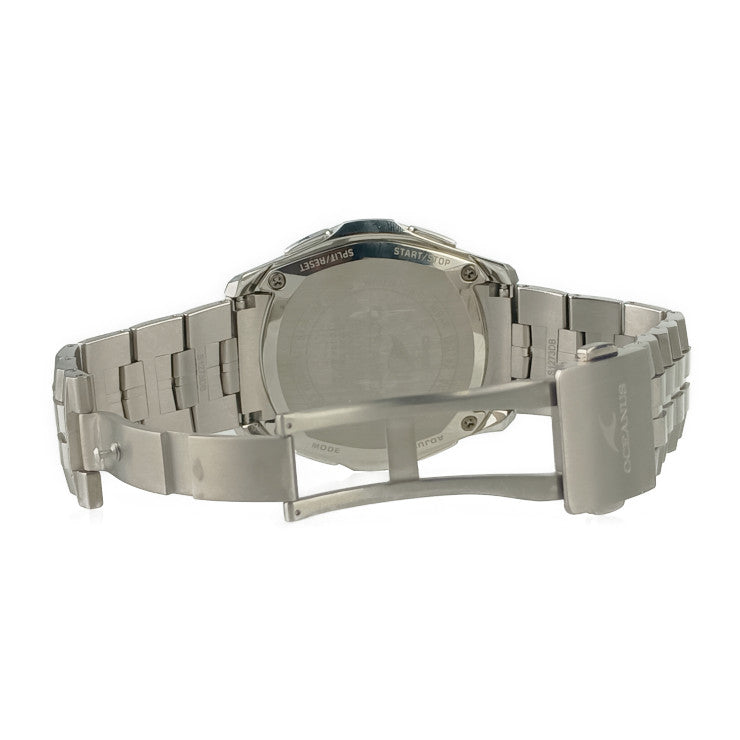 超美品 CASIO カシオ 腕時計 OCEANUS Manta オシアナス マンタ OCW-S1400PW-7AJF シルバー ブルー系 白蝶貝文字盤 チタン メンズ ソーラー電波