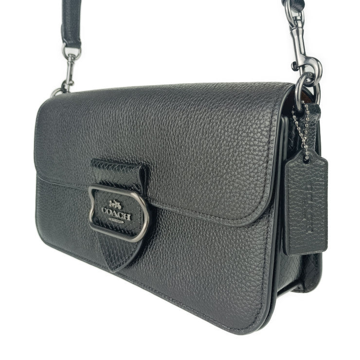 超美品 COACH コーチ 2WAYバッグ モーガン ショルダー バッグ CE562 ブラック リファインド ぺブル レザー レディース